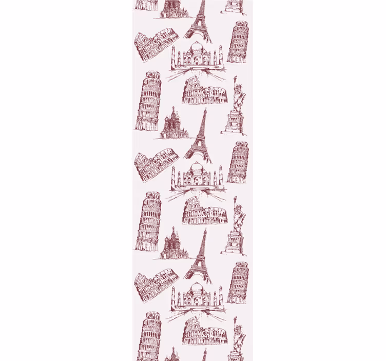 Iconic Monuments city wallpaper - TenStickers