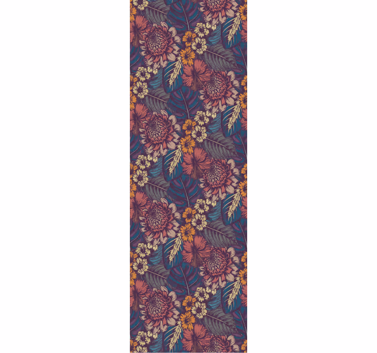 Botanical Vintage Pattern flowers wallpaper - TenStickers