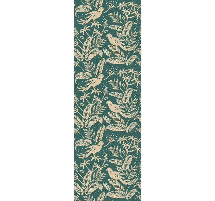 Botanical Aviary birds wallpaper - TenStickers