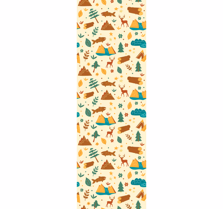 Tree wallpaper camping adventure scene - TenStickers