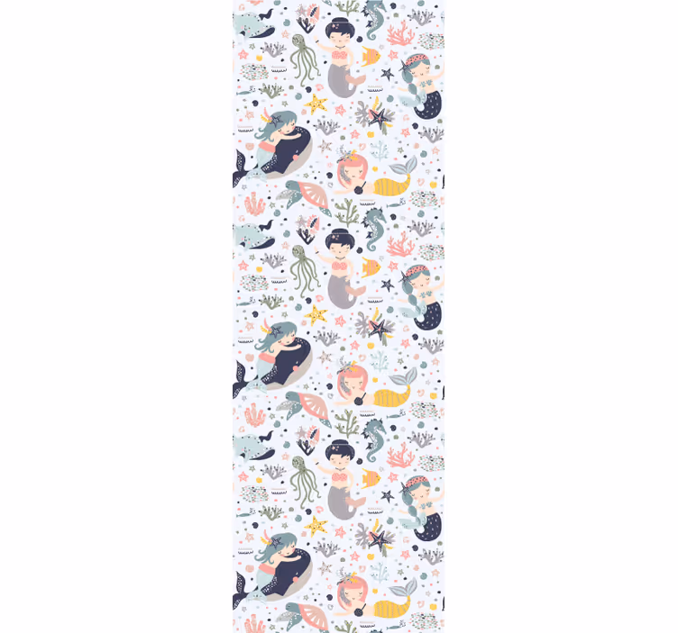 Mermaid Aquatic Friends wallpaper for the nursery - TenStickers