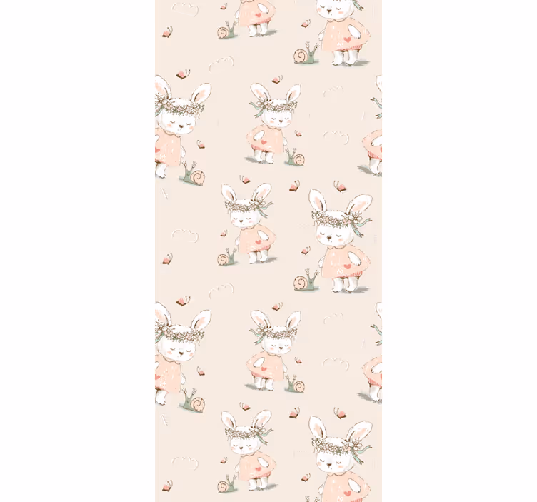 Mythical Rabbit Motif wallpaper for the nursery - TenStickers
