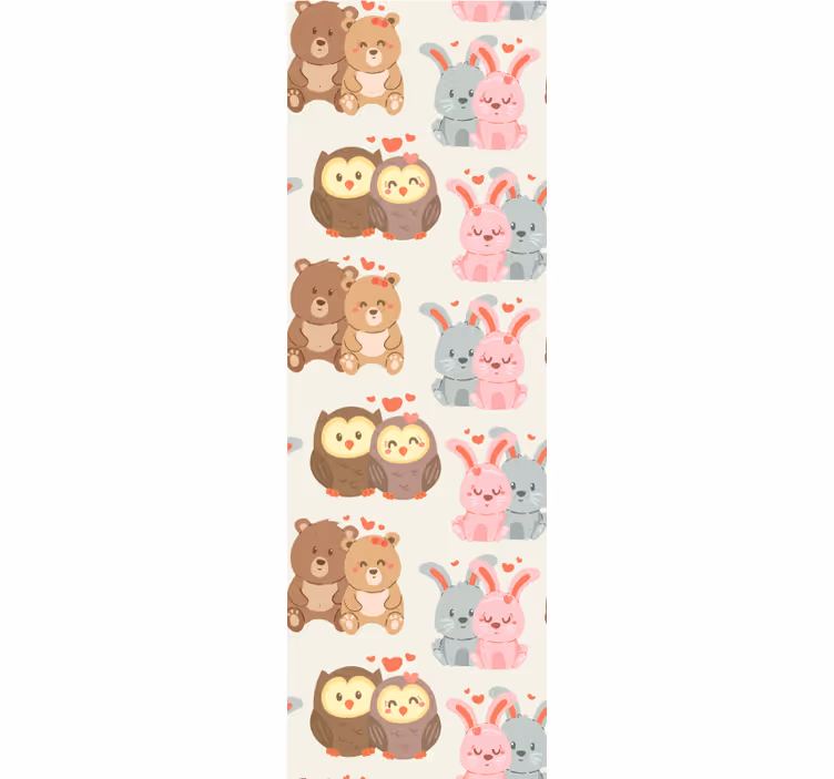Cute animal wallpaper adorable animal pairs - TenStickers