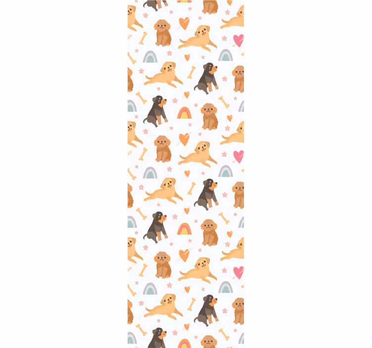 Cheerful Canine Motif wallpaper of a dog - TenStickers