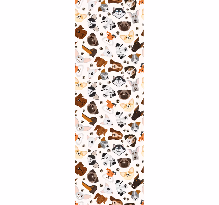 Playful Dog Illustrations wallpaper of a dog - TenStickers