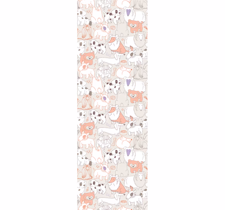 Playful Puppies Mural cute animal wallpaper - TenStickers