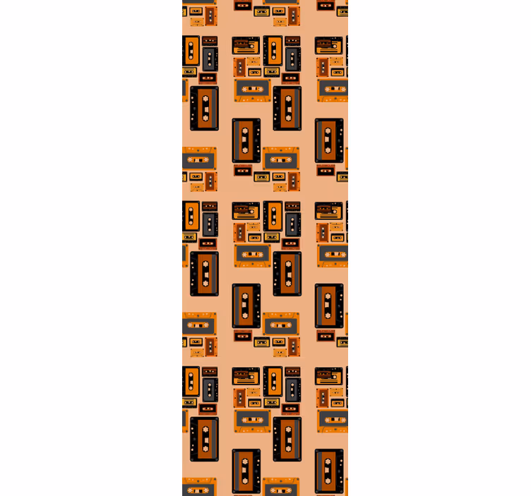Retro Cassette Tape art deco wallpaper - TenStickers