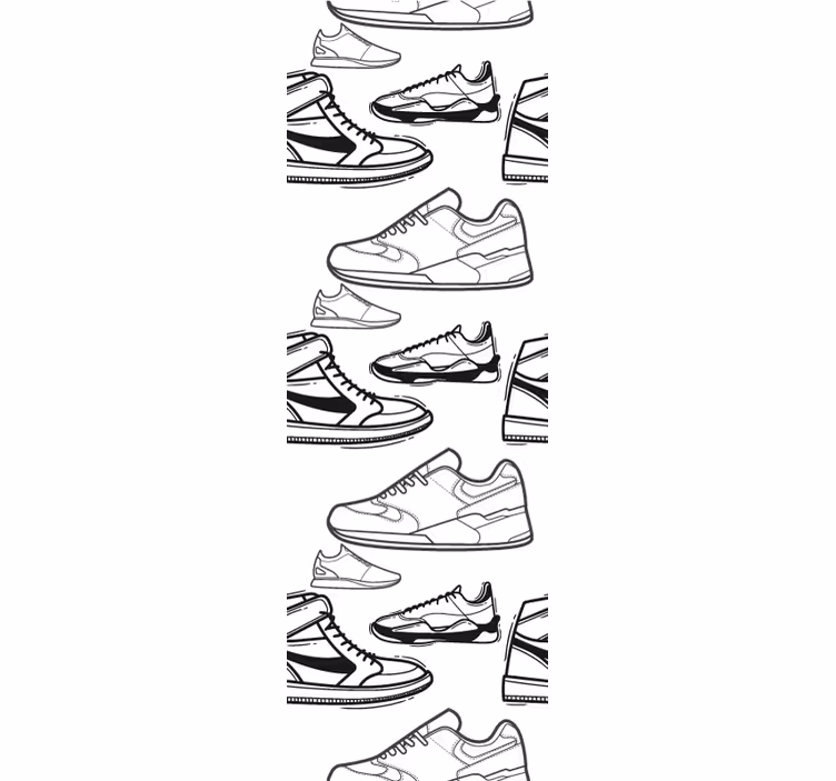 Sneaker Illustrations art deco wallpaper - TenStickers