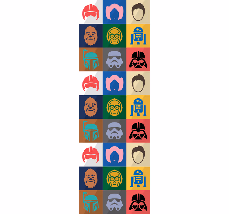 Iconic Character Grid art deco wallpaper - TenStickers