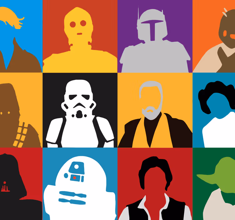 Iconic Silhouettes art deco wallpaper - TenStickers