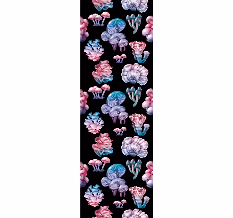 Floral Mushroom Fantasy art deco wallpaper - TenStickers
