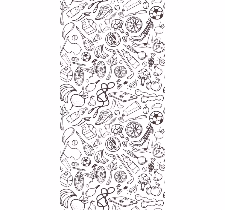 Eclectic Doodle Array art deco wallpaper - TenStickers