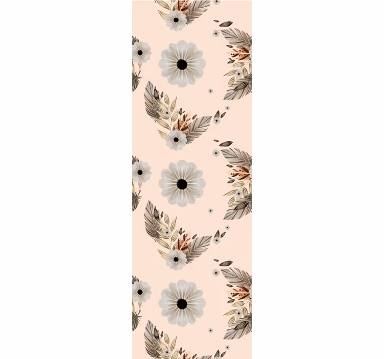 Floral and leaves composition flowers wallpaper - TenStickers