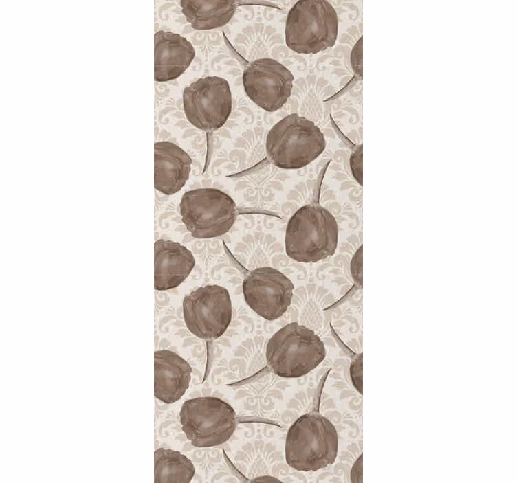 Elegant gray pattern flowers wallpaper - TenStickers