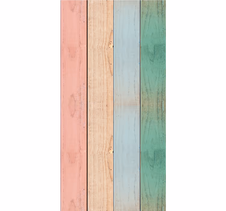 Pastel Plank Patterns wood feature wallpaper - TenStickers