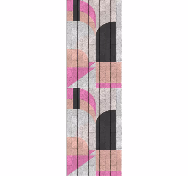 Abstract shapes on bricks modern wallpaper - TenStickers