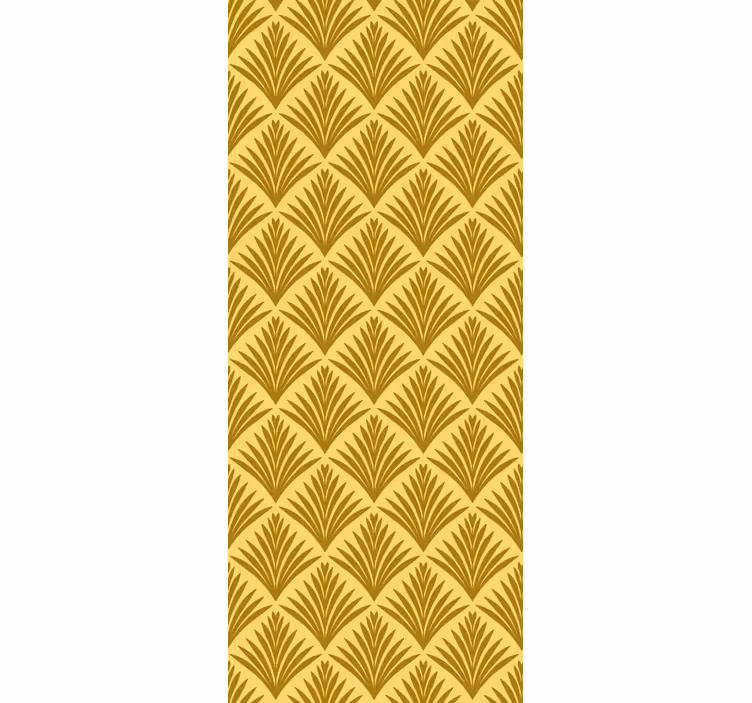 Fanned yellow pattern leaves wallpaper - TenStickers