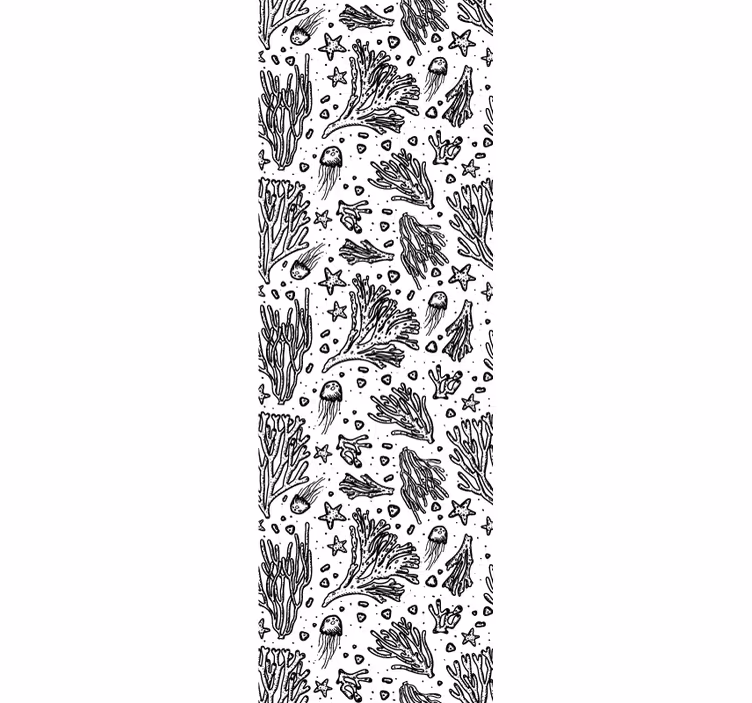 Coral reef patterns leaves wallpaper - TenStickers