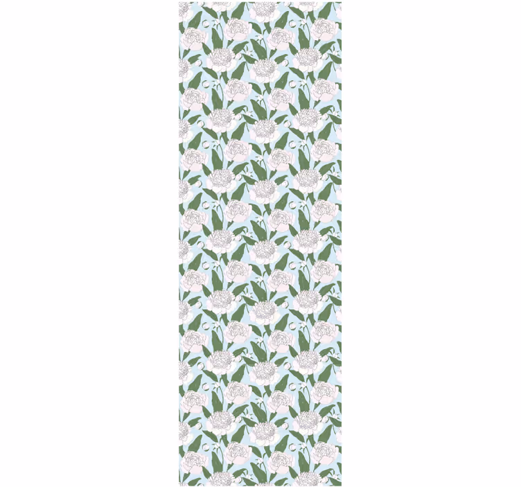 Delicate white pattern flowers wallpaper - TenStickers