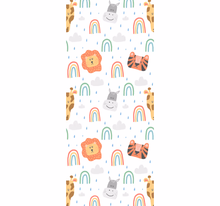 Safari Animals wallpaper for the nursery - TenStickers