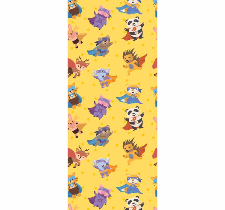 Animal wallpaper with superhero characters - TenStickers
