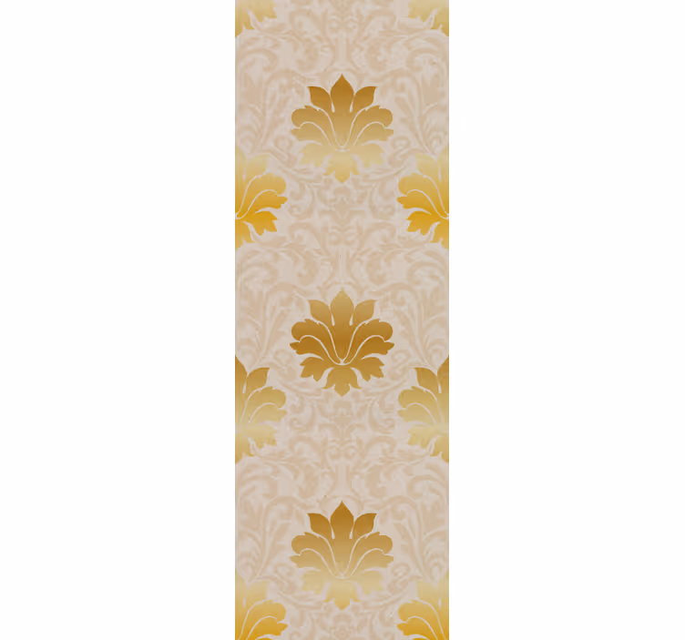 Golden leaf pattern wallpaper flowery - TenStickers