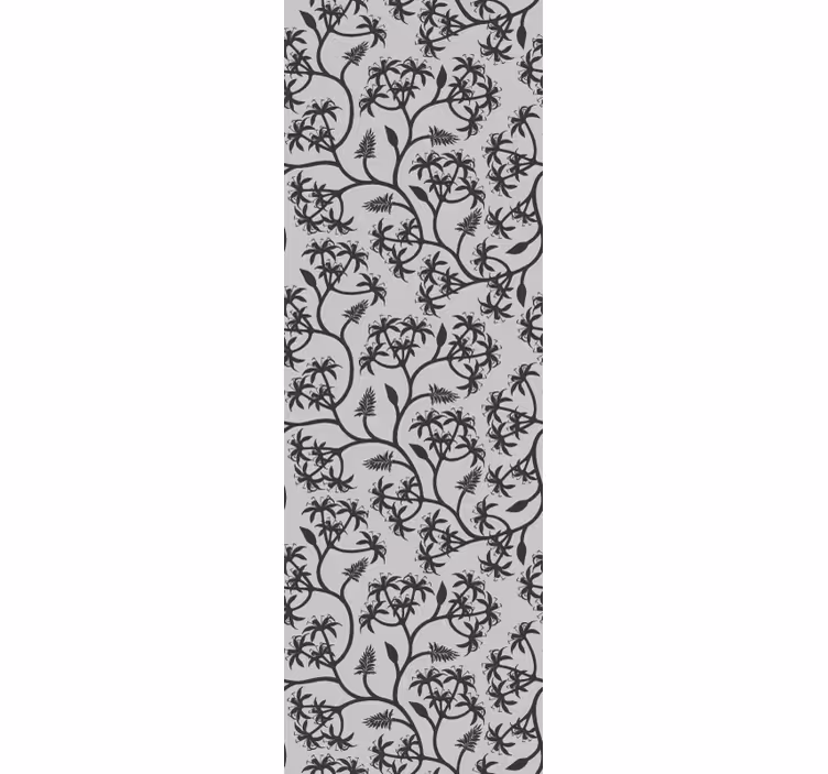 Branch pattern on gray background wallpaper flowery - TenStickers