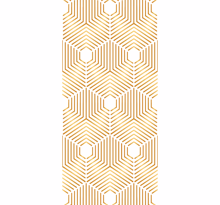 Golden hexagon pattern wallpaper geometric - TenStickers
