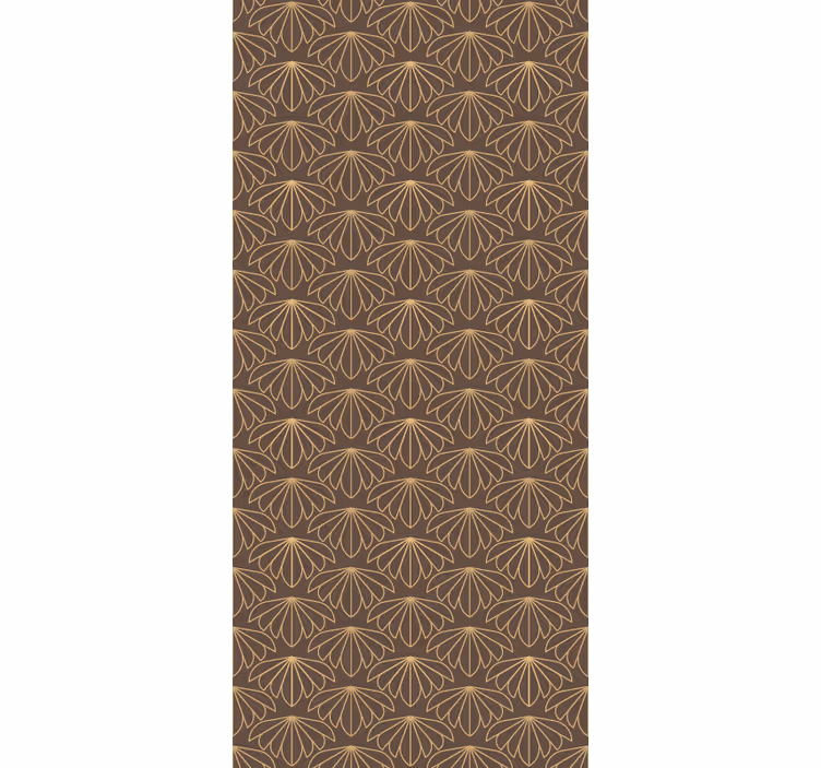 Brown stylised Pattern wallpaper flowery - TenStickers