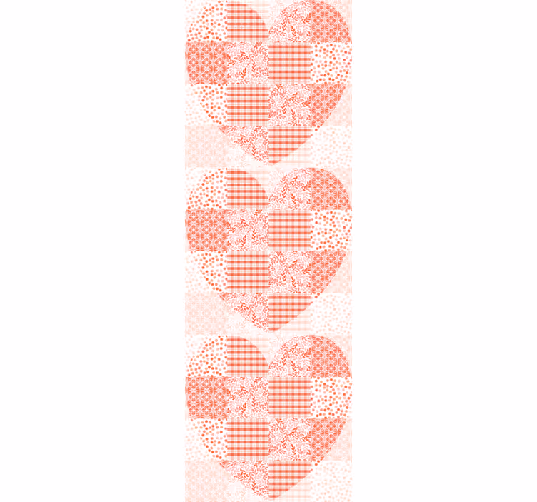 Heart Patchwork Pattern wallpaper flowery - TenStickers