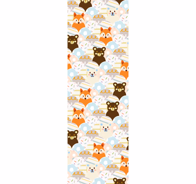 Animal Faces wallpaper for the nursery - TenStickers