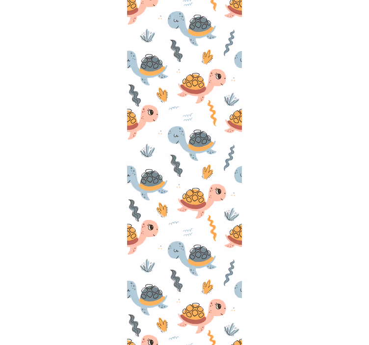 Cute animal wallpaper baby turtles design - TenStickers