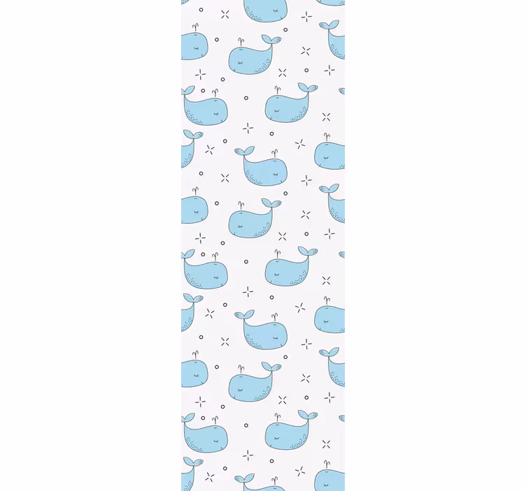 Wallpaper childrens room blue baby whales - TenStickers