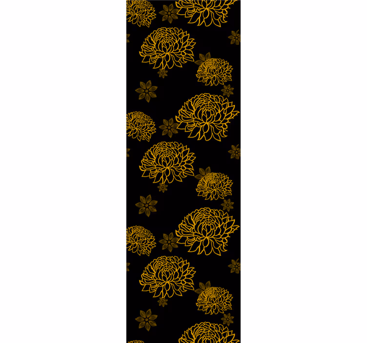 Golden floral pattern wallpaper flowery - TenStickers