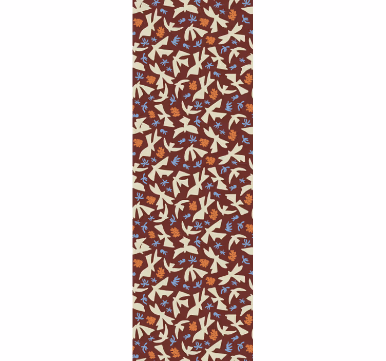 Stylized nature motifs wallpaper flowery - TenStickers