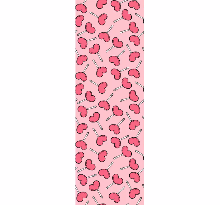 Heart Lollipop Pattern wallpaper dots - TenStickers