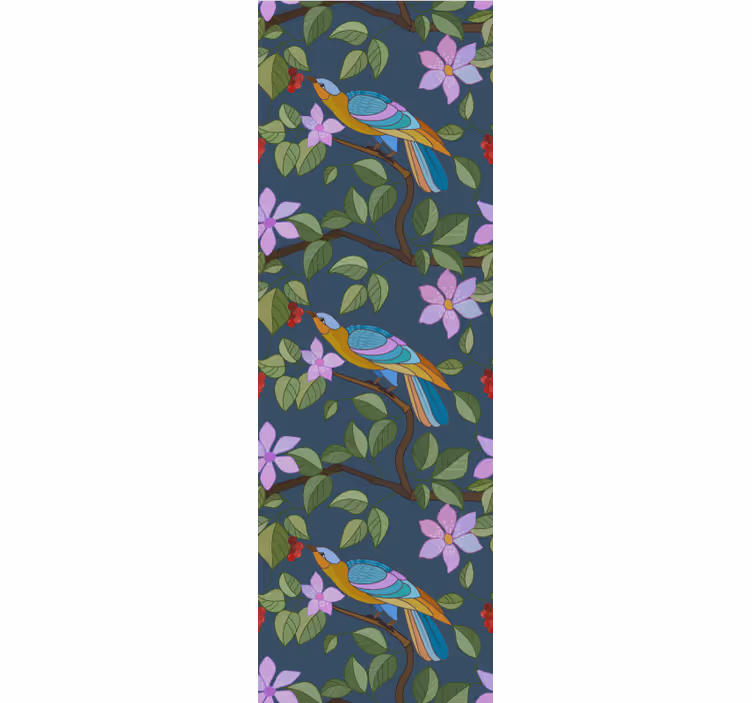 Birds wallpaper vibrant tropical design - TenStickers