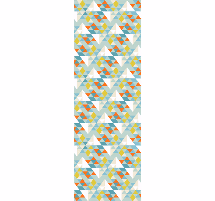 Blue rounded motif wallpaper triangles - TenStickers