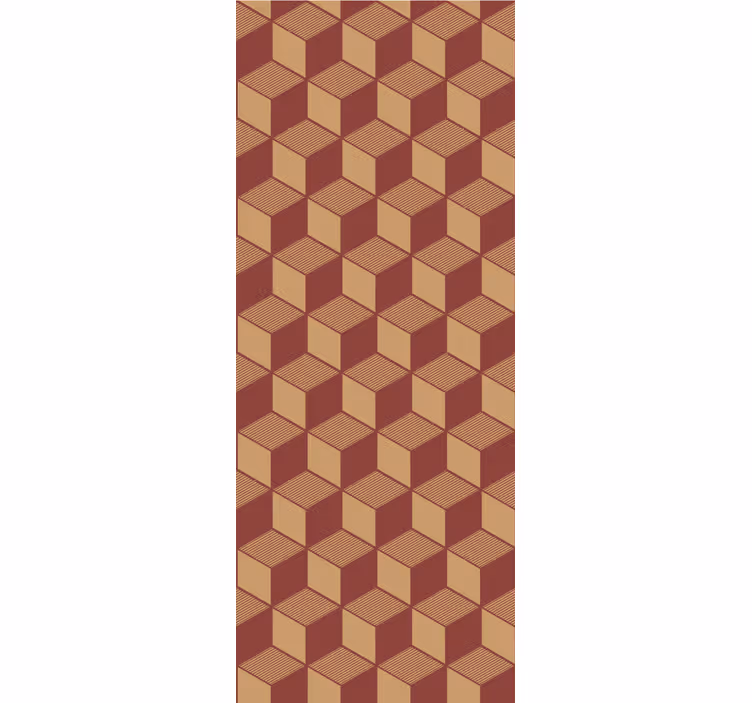 3D brown cubes pattern wallpaper geometric - TenStickers