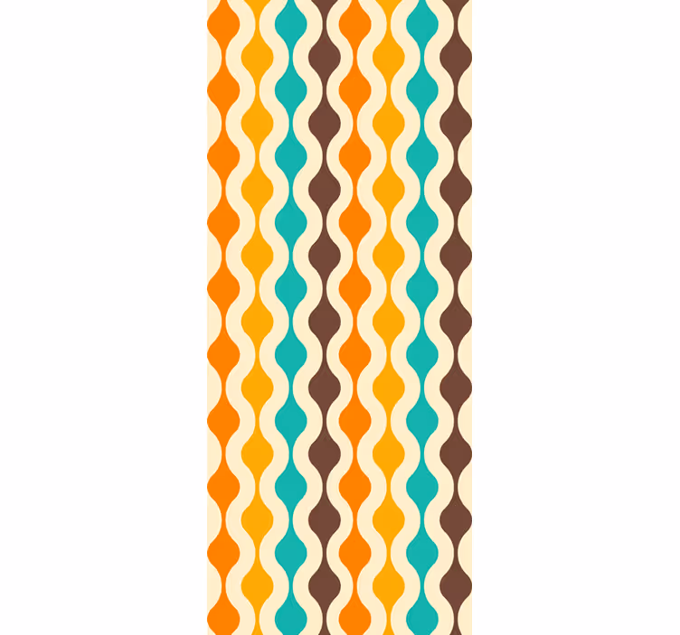 Curvy Retro Waves other vintage wallpaper - TenStickers