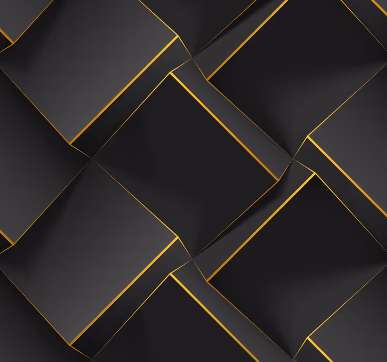 Black shapes 3D Wallpaper - TenStickers