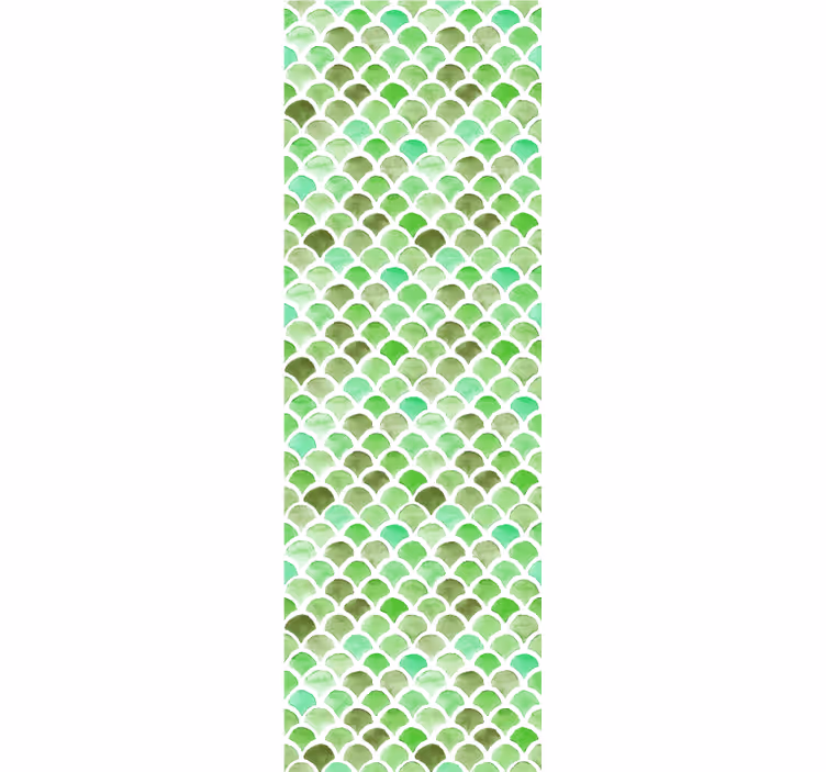 Scalloped green pattern wallpaper patterns - TenStickers