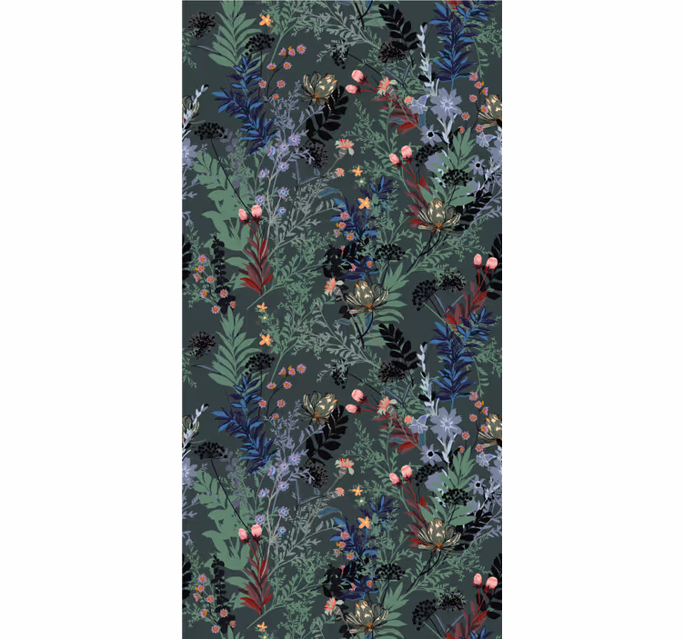 Night jungle flowers wallpaper - TenStickers