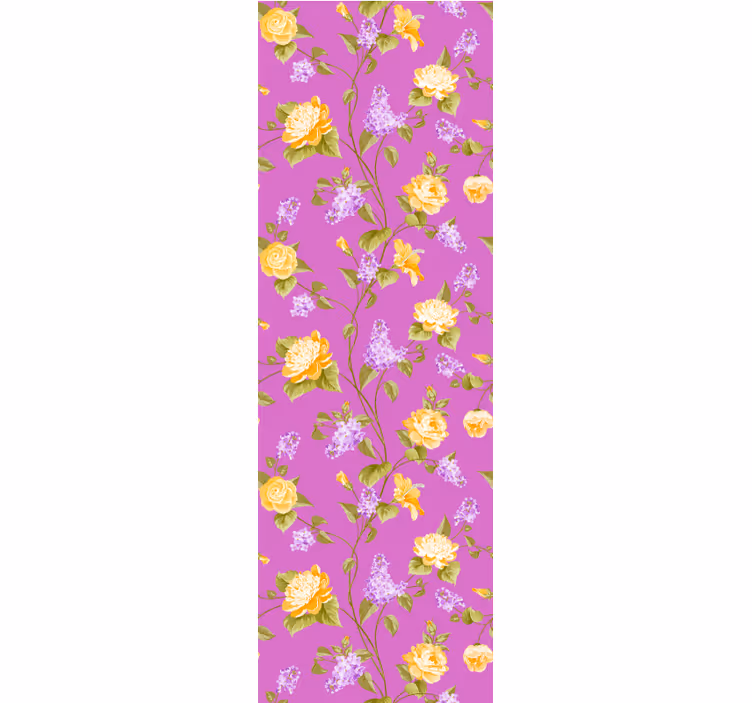 Delicate pink pattern wallpaper flowery - TenStickers