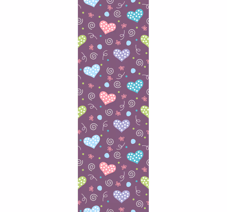 Colorful Heart Patterns wallpaper dots - TenStickers