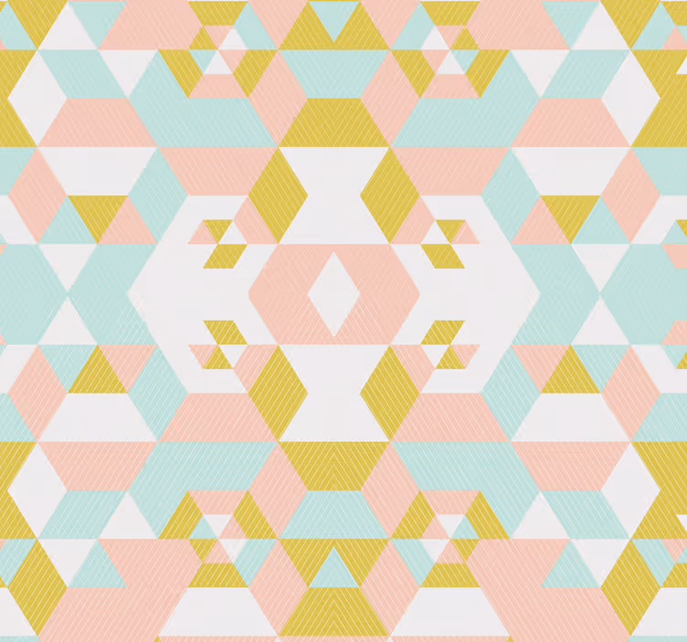 Geometric Pastel Pattern living room wallpaper - TenStickers