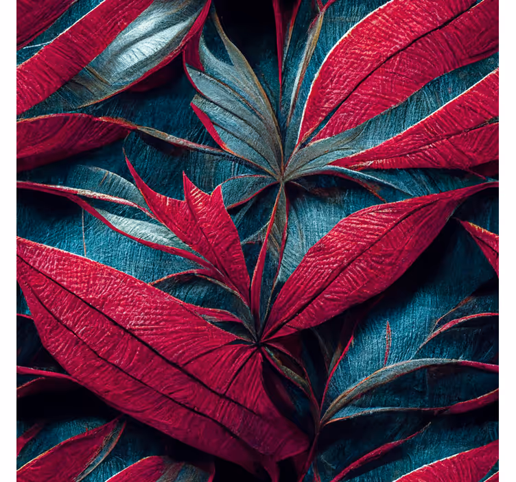 Piles of Tropical Leaves Living room wallpaper - TenStickers