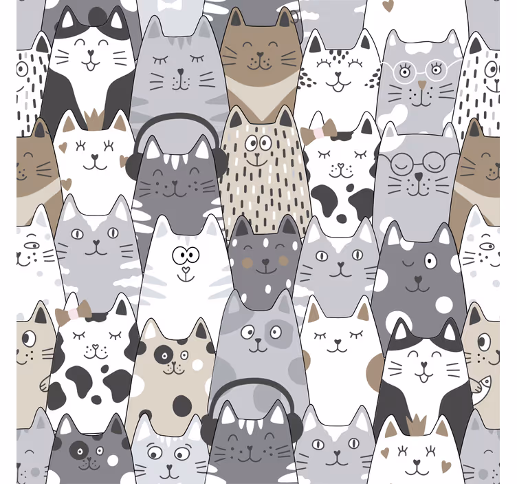Cartoon cats kids wallpaper - TenStickers