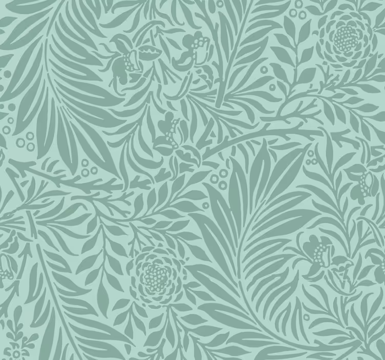 mint green vintage pattern Dining room wallpaper - TenStickers