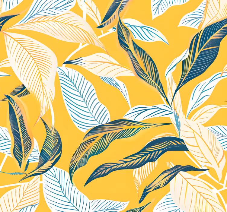 Mediterranean flora the yellow wallpaper - TenStickers